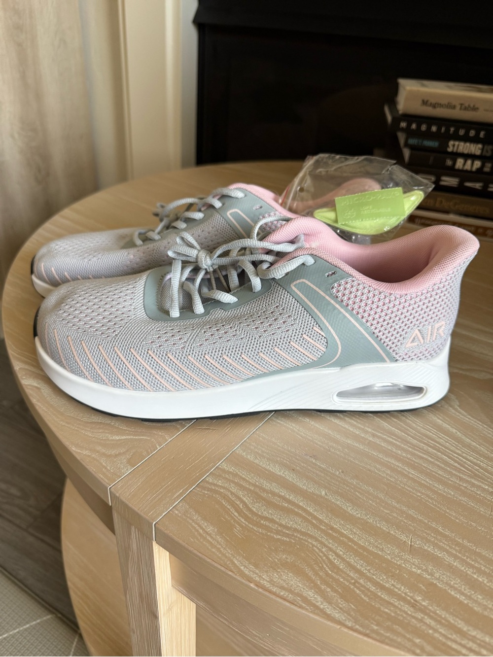 BNQ|Women’s Light Gray & Pink Athletic Sneakers,Orthotic slip on tennis shoe NEW - Picture 6 of 16